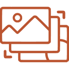 Image gallery icon in orange
