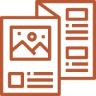 Two stylized document illustrations