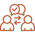 Two people exchanging ideas icon