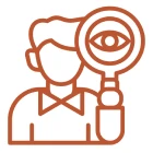 Search concept illustration with person and magnifier